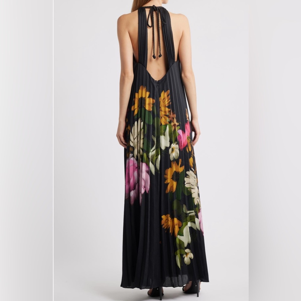 KOBI HALPERIN Leona Printed Maxi - Black Maxi Dress with Floral Design - Picture 9 of 14